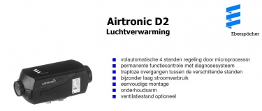 Eberspächer Airtronic D 2L Scheepsset, incl. luchttoebehoren. 12 Volt